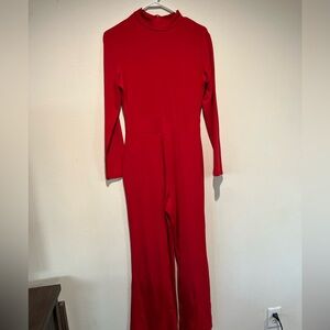 Red Polyester Spandex Jumpsuit NWOT